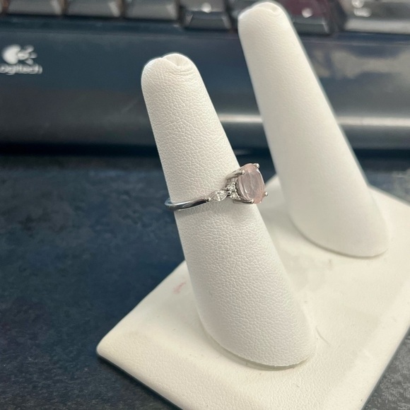 398671 18k Diamond and pink amethyst quartz ring - Picture 3 of 4